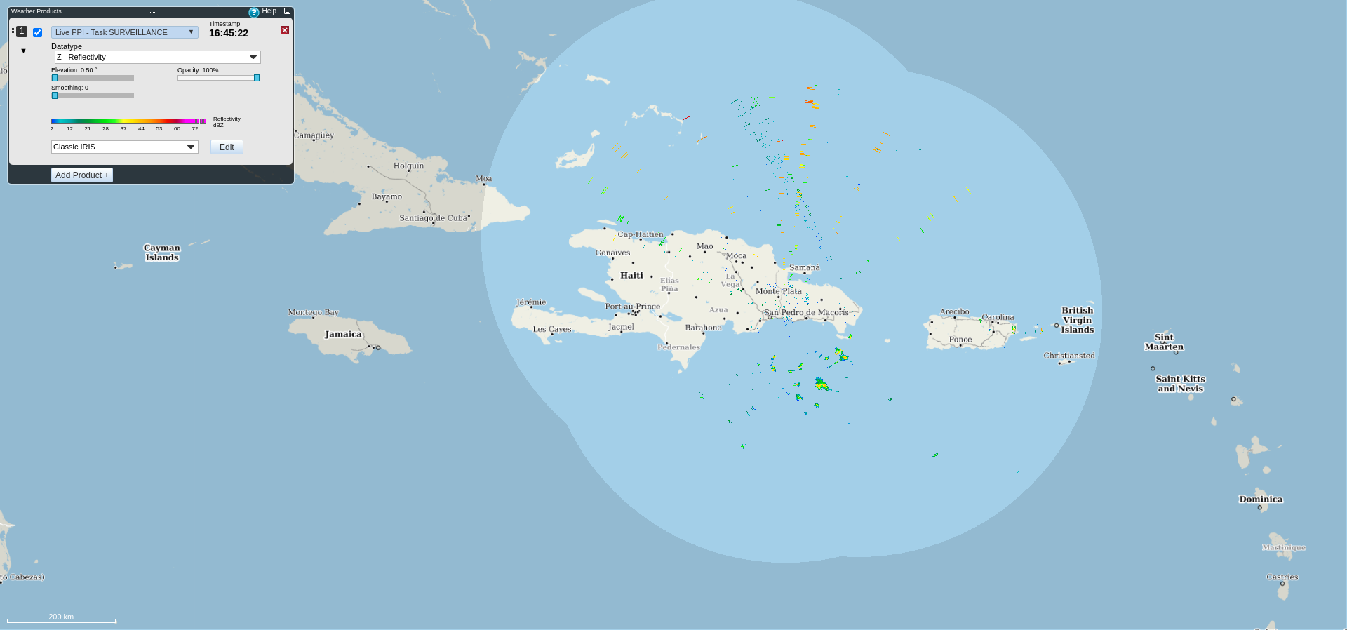Radar Doppler IDAC · último frame 16:58:00