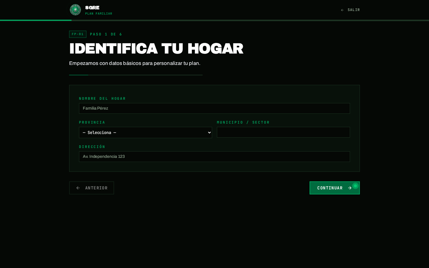 Plan Familiar paso 1 — Identifica tu hogar